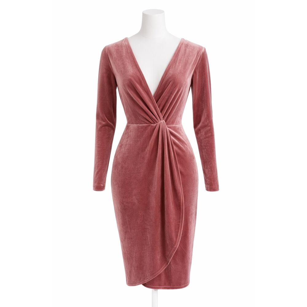 Y2K Ivy Citi Co Pink Velvet Dress Size XS Sexy Glam Event Soft Girl feminine 90s